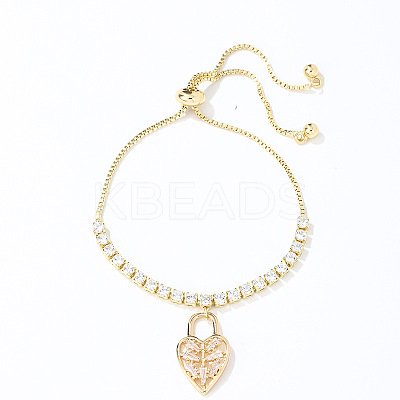 Clear Cubic Zirconia Slider Bracelet KX2809-4-1