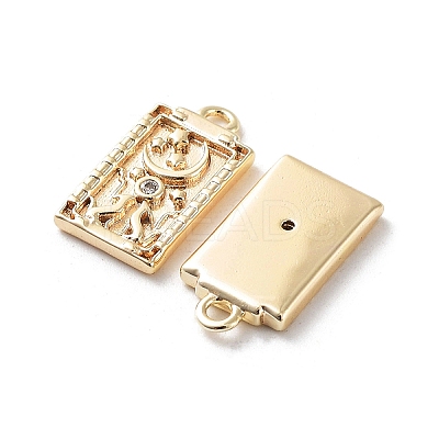Rack Plating Brass Micro Pave Cubic Zirconia Pendants KK-K333-91G-1