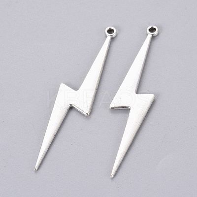 Tibetan Style Alloy Lightning Bolt Big Pendants X-PALLOY-AD92395-AS-LF-1