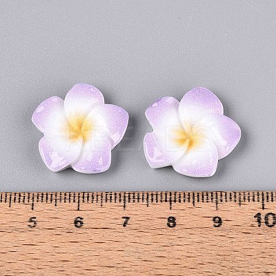 Plumeria Flower Opaque Resin Cabochons CRES-T025-30E-02-1