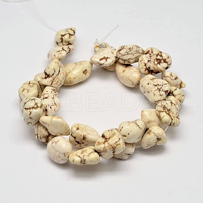 Dyed Nuggets Natural Howlite Beads Strands G-M139-M-A-1