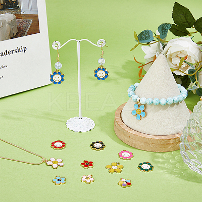 32Pcs 16 Styles Alloy Enamel Pendants ENAM-FH0001-66-1