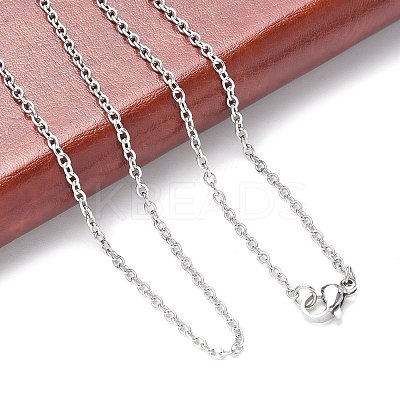 Tarnish Resistant Trendy Unisex 304 Stainless Steel Cable Chain Necklaces X-NJEW-L043-16P-1