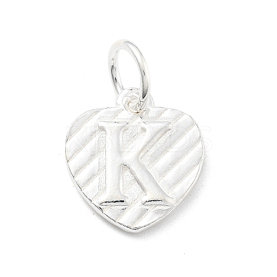 925 Sterling Silver Heart with Capital Letter Charms STER-S009-13K-S-1