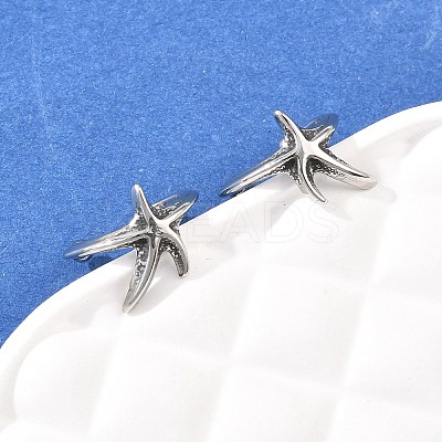 Starfish 316 Stainless Steel Non- Piercing Cartilage Earrings AJEW-C044-11AS-1