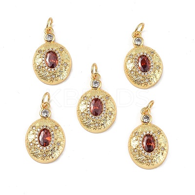 Brass Micro Pave Clear Cubic Zirconia Pendants KK-E068-VF332-1