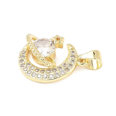 Brass Micro Pave Cubic Zirconia Pendants KK-D357-16C-G-1