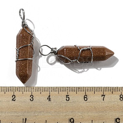Synthetic Goldstone Double Terminal Pointed Pendants G-H308-05P-02-1