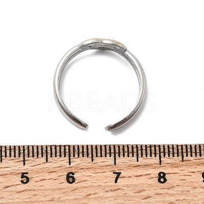 Adjustable 304 Stainless Steel Cuff Rings for Women RJEW-B150-01GP-05-1