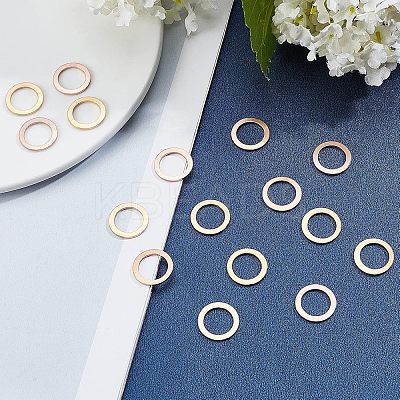60Pcs 2 Colors PVD Vacuum Plating 304 Stainless Steel Linking Rings STAS-UN0018-37-1