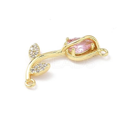 Brass Micro Pave Clear Cubic Zirconia Pendants KK-B141-02G-02-1