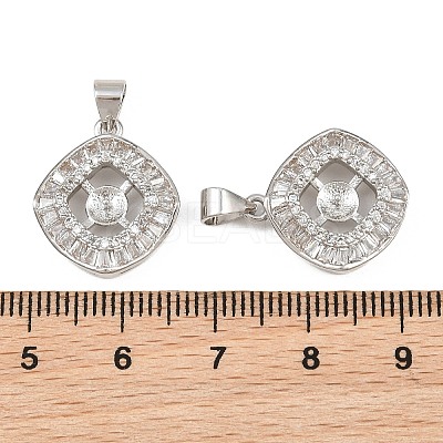 Brass Micro Pave Clear Cubic Zirconia Peg Bails Pin Pendants KK-CBA6A75-41P-1