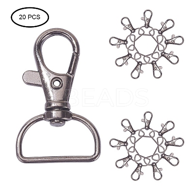 Zinc Alloy Swivel Lobster Claw Clasps PALLOY-YW0001-02B-1