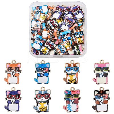 40Pcs 8 Colors Zinc Alloy Pendants FIND-CJ0001-73-1