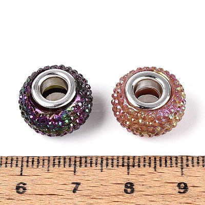 Large Hole Resin Rhinestone European Beads OPDL-T003-01I-1