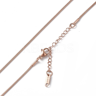 Ion Plating(IP) 304 Stainless Steel Round Snake Chain Necklace for Men Women NJEW-K245-016A-1