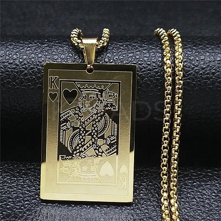 201 Stainless Steel Pendant Necklace NJEW-K253-12G-1