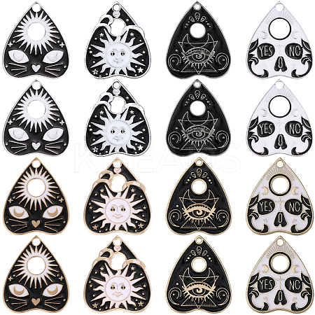 32Pcs 8 Styles Alloy Enamel Pendants ENAM-SC0005-13A-1