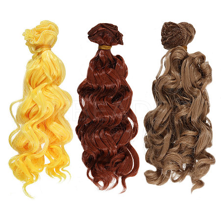 3Pcs 3 Colors PP Doll Wig Long Curly Hair DIY-GL0006-22-1