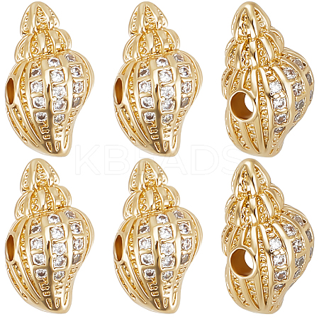 8Pcs Brass Micro Pave Grade AAA Cubic Zirconia Beads ZIRC-BBC0003-22-1