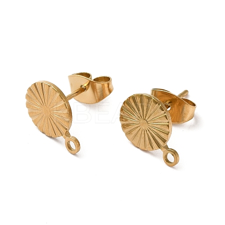 Ion Plating(IP) 304 Stainless Steel Stud Earring Findings STAS-E192-01G-01-1