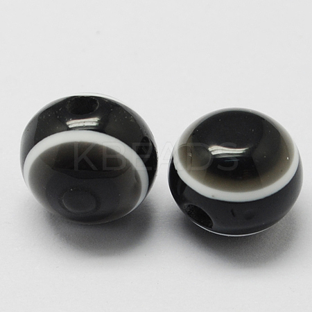 Round Evil Eye Resin Beads LS-RESI-R159-10mm-02-1