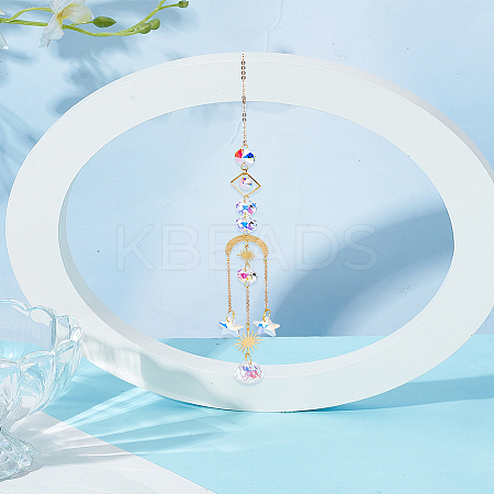 1Pc Hanging Crystal Aurora Wind Chimes HJEW-LP0002-63-1
