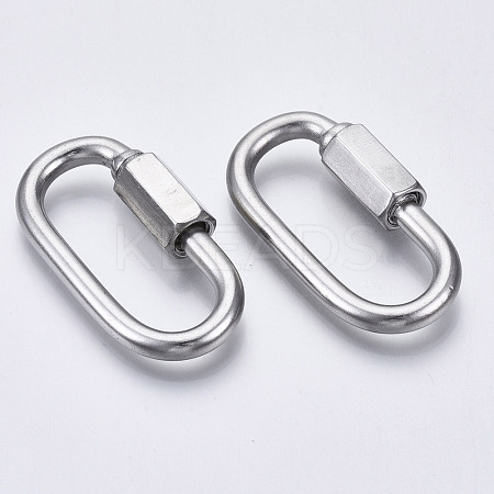Tarnish Resistant 304 Stainless Steel Screw Carabiner Lock Charms STAS-N087-25B-01-1