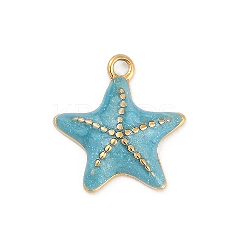 304 Stainless Steel Enamel Pendants STAS-I325-062G-02-1