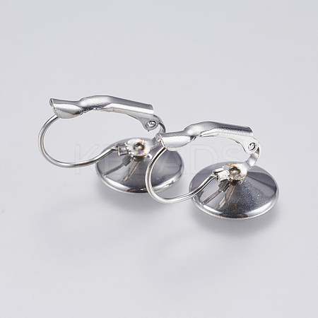 Tarnish Resistant 304 Stainless Steel Leverback Earring Settings LS-STAS-I097-021-12mm-1