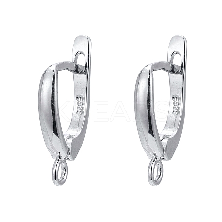 Anti-Tarnish Rhodium Plated 925 Sterling Silver Leverback Earrings STER-K168-003P-1