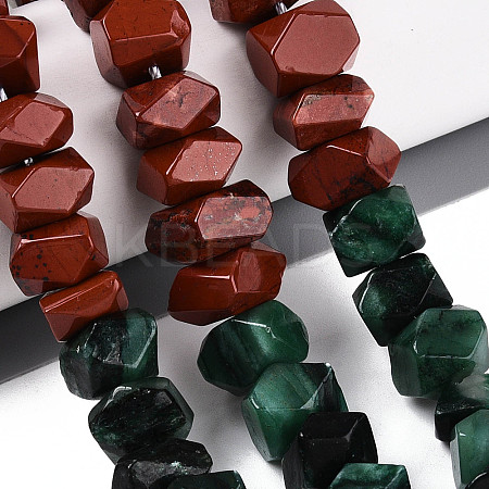 Natural Fuchsite & Red Jasper & Rainbow Moonstone Beads Strands G-T144-16B-01-1