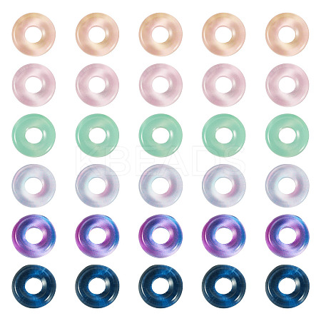 120Pcs 6 Colors Transparent Glass European Beads GLAA-TA0004-07-1