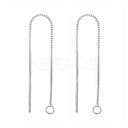 Anti-Tarnish Rhodium Plated 925 Sterling Silver Ear Stud Findings STER-G022-04P-1