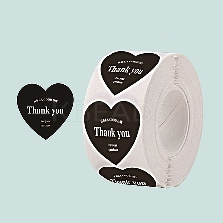 500Pcs Heart with Thank You Roll Stickers DIY-U008-01E-1