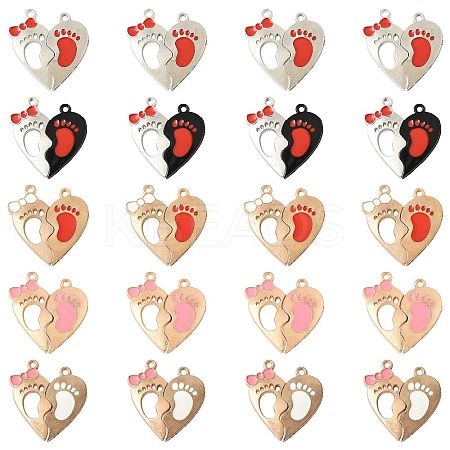 10 Bags Spray Painted Alloy Enamel Magnetic Split Pendants ENAM-FS0003-01-1