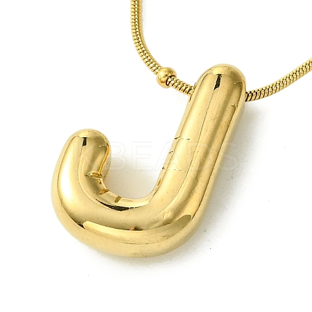 Ion Plating(IP) Initial Letter 304 Stainless Steel Pendant Necklace NJEW-R265-05G-J-1