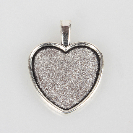 Tibetan Style Alloy Pendant Cabochon Settings TIBEP-N003-14AS-1