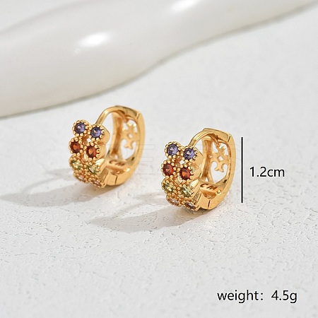 Luxurious Vintage Double Row Sparkling Colorful Zirconia Earrings for Women. AY4359-1-1