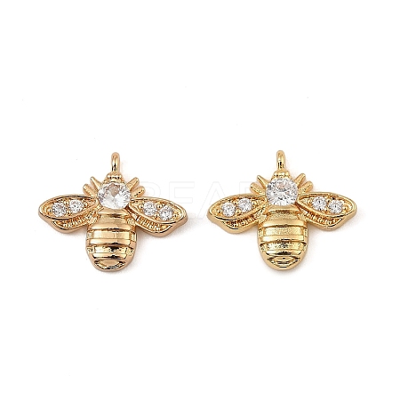 Brass Micro Pave Cubic Zirconia Pendants KK-K374-18G-1