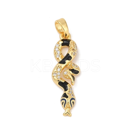 Brass Micro Pave Clear Cubic Zirconia Pendants KK-R221-01G-03-1