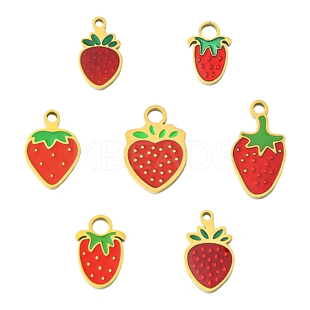 14Pcs 7 Styles 304 Stainless Steel Enamel Pendants STAS-CJ0002-95-1