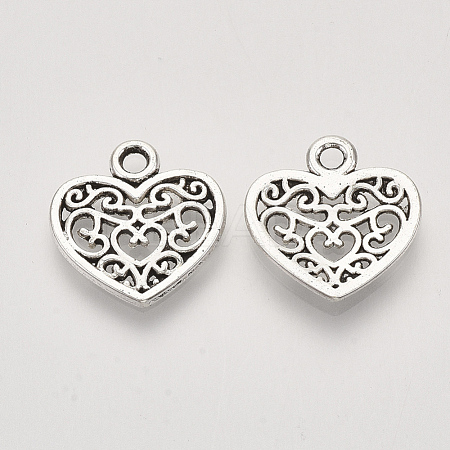 Tibetan Style Alloy Charms TIBEP-S319-005AS-RS-1