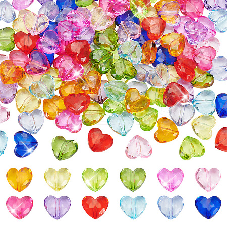 120Pcs 12 Colors Transparent Acrylic Beads TACR-AR0001-29-1