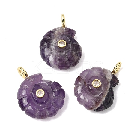Natural Banded Amethyst Carved Pendants G-C282-01N-1