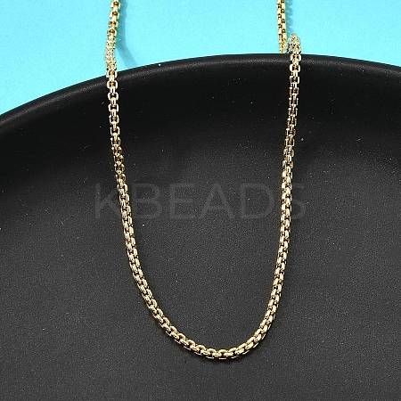 1MM Brass Box Chain Necklaces NJEW-C086-01G-1