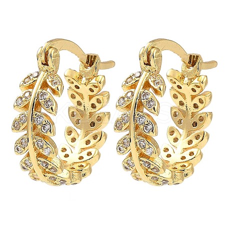 Rack Plating Brass Micro Pave Clear Cubic Zirconia Hoop Earrings EJEW-M223-06G-1