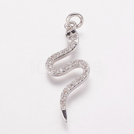Brass Cubic Zirconia Pendants KK-P134-27P-1