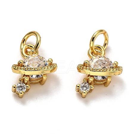 Brass Micro Pave Cubic Zirconia Charms ZIRC-H119-10G-1