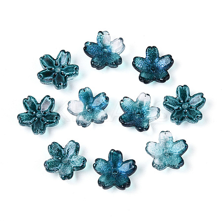 Baking Paint Transparent Glass Bead Caps DGLA-N014-06A-01-1